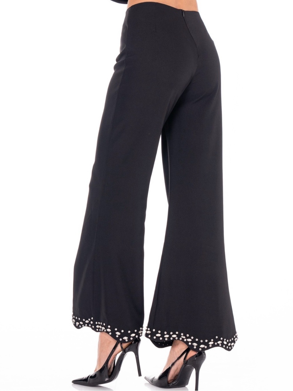 Luxe Black Tailored Studded Peplum Set - Picture 5 of 6